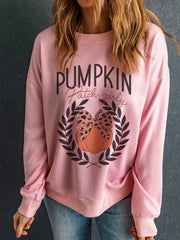 AUTUMN Women's Leopard Bowknot Pumpkin Graphic Sweatshirt
