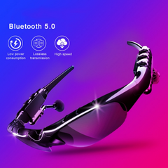 Unisex Midnight Black Titan Bluetooth 5.0 Sports Sunglasses with Wireless Mic & Open-Ear Audio