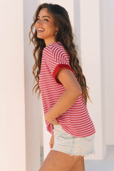 Women's 'Mckenzie' Stripe Knitted Round Neck Top