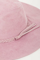 Women's Braided Faux Suede Sun Hat
