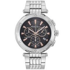 Mathey-Tissot Men's Neptune Chrono - Black Dial, Silver Bracelet - 50m