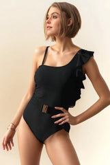 Women's 'Davi & Dani' One Shoulder Asymmetrical One-Piece Swimsuit