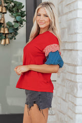 Women's 'Aspyn' Short Puff Sleeve Top