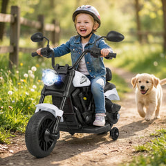 6V Kids Motorcycle with Headlight, Music, and Training Wheels