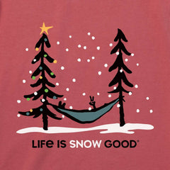 Women's Life Is Good Crusher 'Life Is Snow Good' Hammock Long Sleeve T-Shirt CHRISTMAS