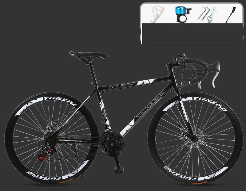 24 Speed Road Race Bicycle with Solid Tires and Double Disc Brakes