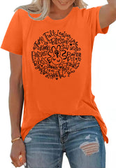 Women's Thanksgiving Turkey Graphic Short-Sleeve T-Shirt, Size L
