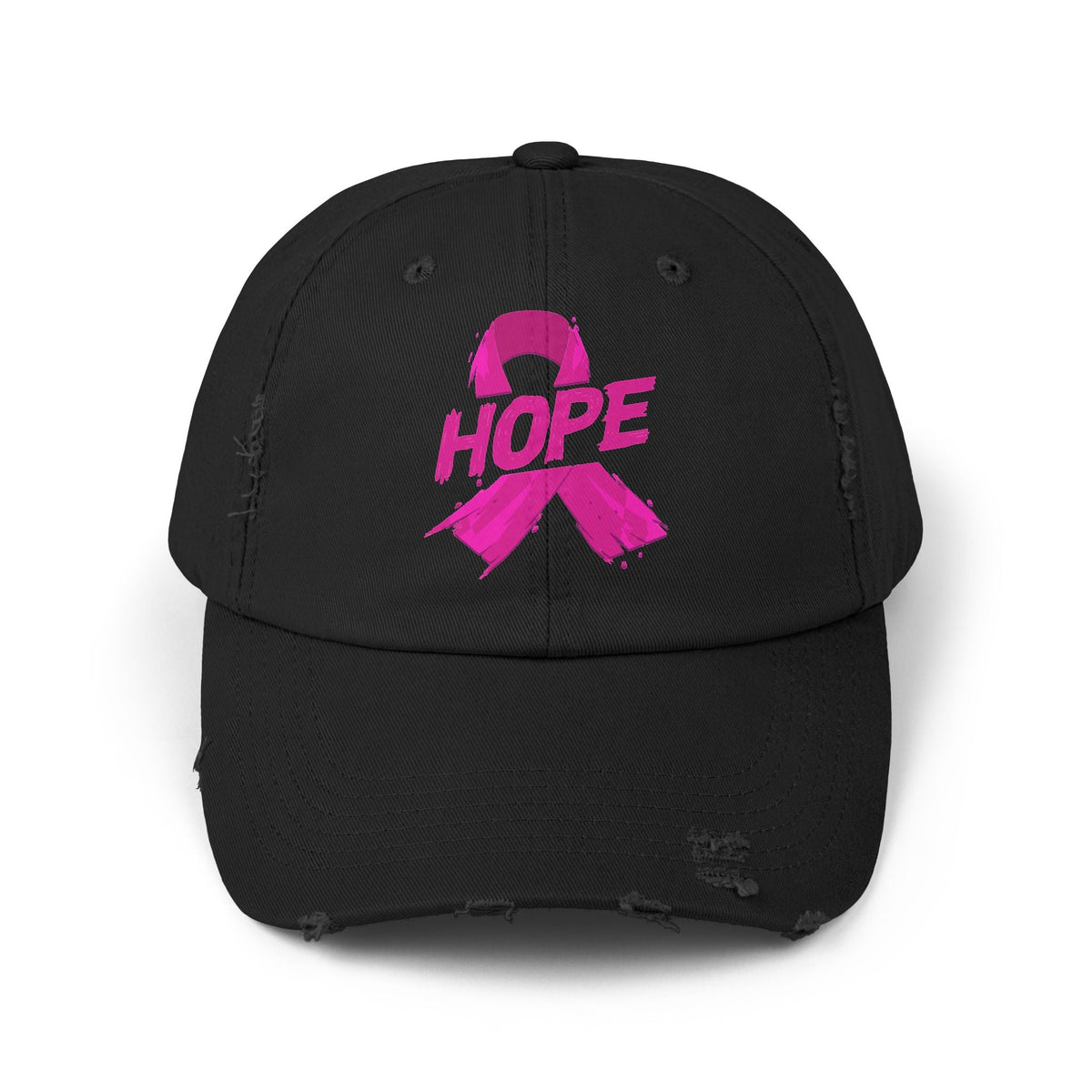 Unisex 'Hope' Cancer Awareness Distressed Cap