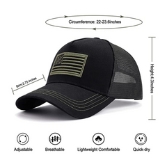 Unisex American Flag Trucker Hat with Adjustable Strap