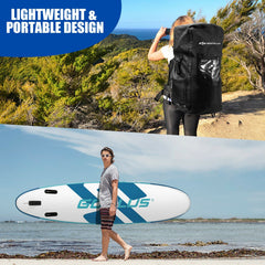 10 Foot Inflatable Stand Up Paddle Board, 6 Inch Thick with Accessory Pack