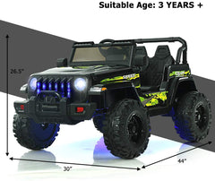 GBruno Store 12V Kids Ride-on Jeep Car with 2.4 G Remote Control - Black & Green