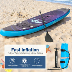 11 Foot Inflatable Stand Up Paddle Board with Bag, Aluminum Paddle, Pump