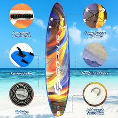 11 Foot Inflatable Stand Up Paddle Board with Backpack, Aluminum Paddle, Pump