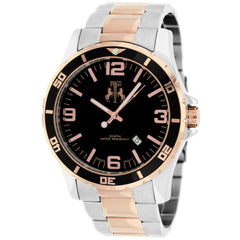 Jivago Men's Ultimate - Black Dial, Silver/Rose Gold Bracelet - 100m