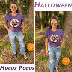 HALLOWEEN Women's Anbech 'Hocus Pocus' Sanderson Sisters Graphic Tee, Dark Purple - Size S