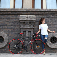 21-33 Speed Aluminum Alloy Road Bike with Double Disc Brakes