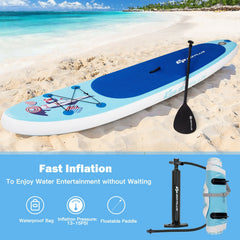 10 Foot Inflatable Stand Up Paddle Board with Adjustable Paddle, Pump