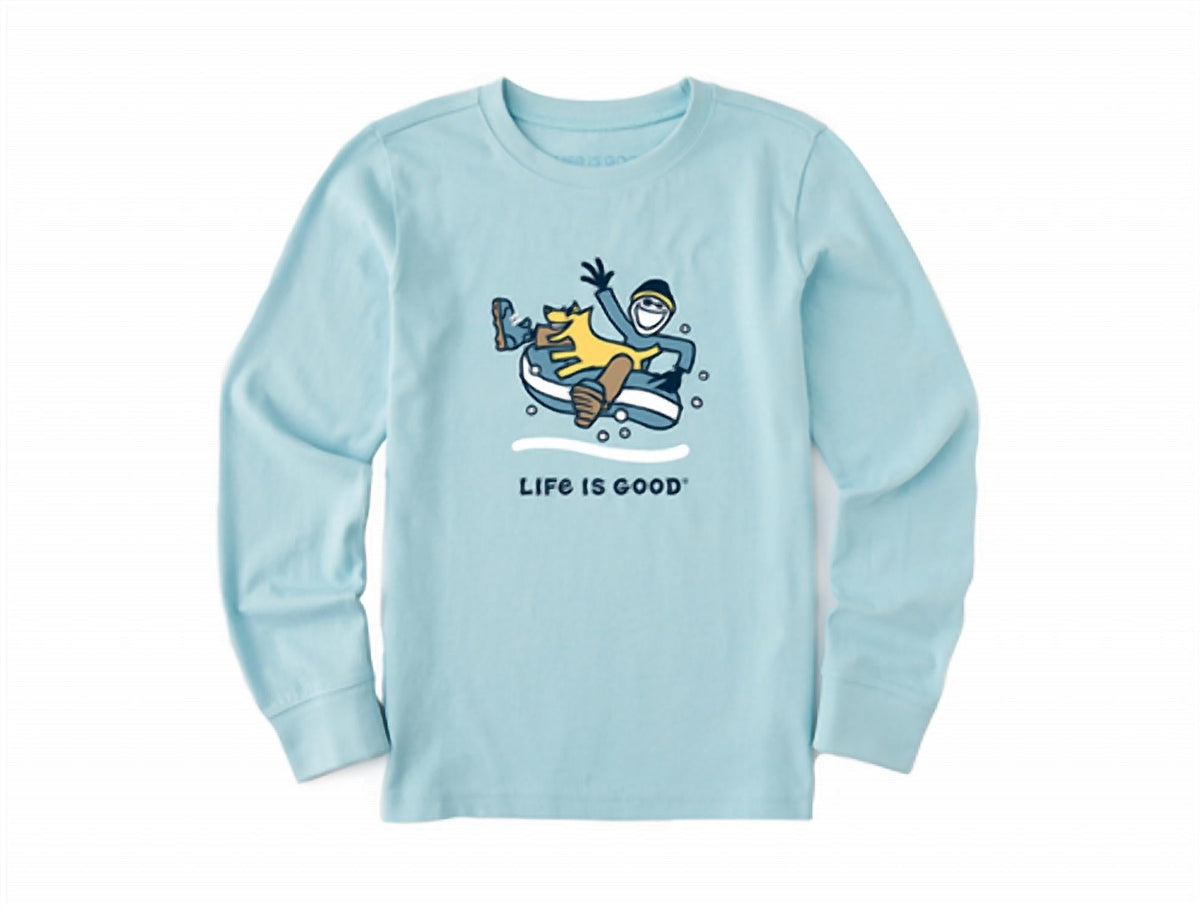 Kids Unisex Jake And Rocket Snow Tube Long Sleeve Crusher T-Shirt - Life Is Good