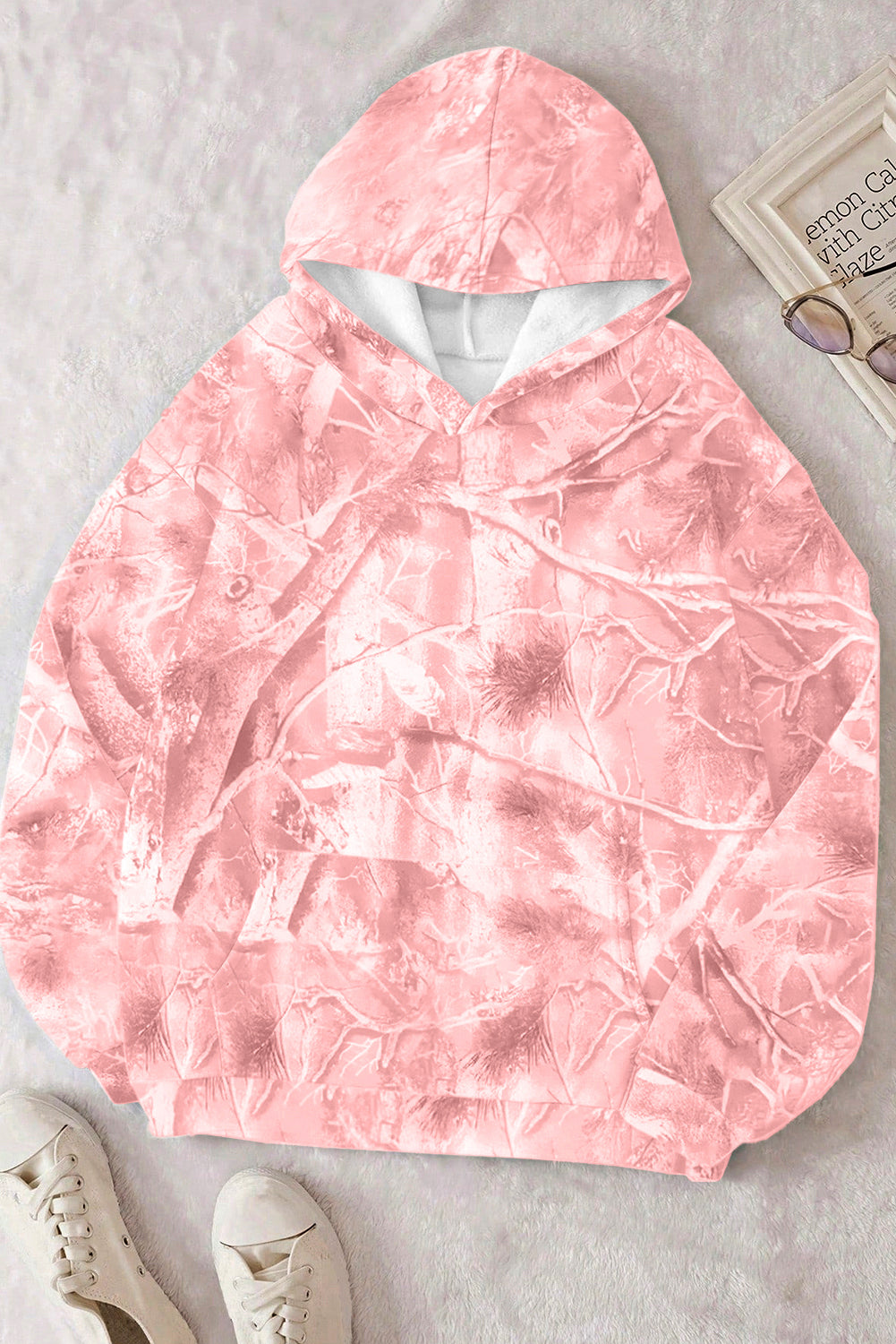 Women's Camouflage Woodland Print Oversized Sporty Hoodie