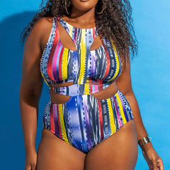 Women's Plus One-Piece Swimsuit with Cut-Outs