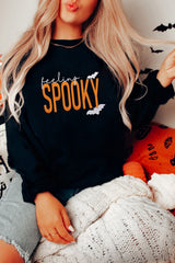 HALLOWEEN Women's 'Feeling Spooky' Embroidered Graphic Baggy Sweatshirt