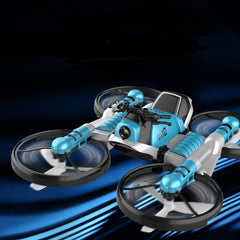 Baby Joy WiFi FPV RC Drone Motorcycle 2 in 1 Foldable Helicopter Camera 0.3MP Altitude Hold RC Quadcopter Motorcycle Drone 2 in 1 Drone