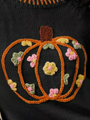 AUTUMN Women's Floral Pumpkin Embroidered Sweater