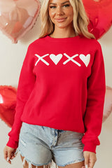 Women's 'XOXO' Round Neck Drop Shoulder Sweatshirt