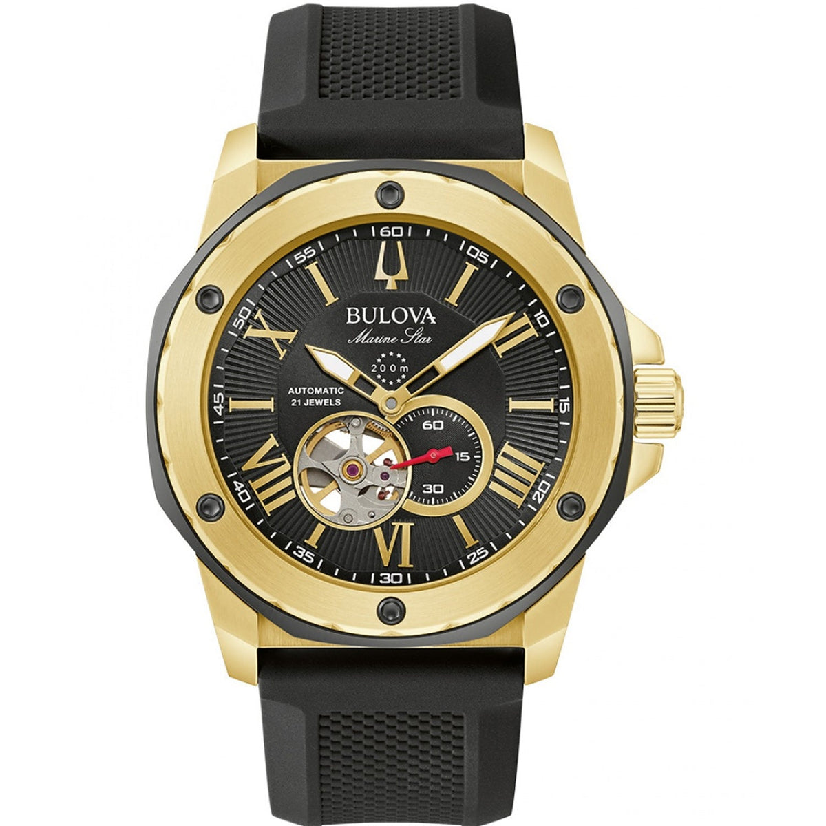 Bulova Men's Marine Star - Black Dial/Strap - 200m