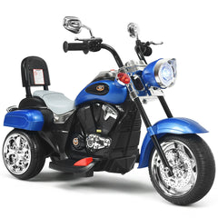 6V Kids Ride On Trike/Motorbike with Horn and Headlight - Black & White