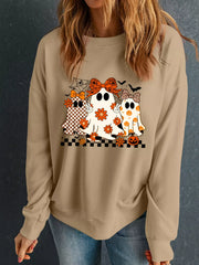 HALLOWEEN Women's Ghost Graphic Drop Shoulder Sweatshirt