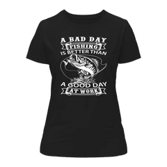 Outdoorzees Women's 'A Bad Day Fishing' Slim Fit T-Shirt