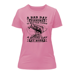Outdoorzees Women's 'A Bad Day Fishing' Slim Fit T-Shirt
