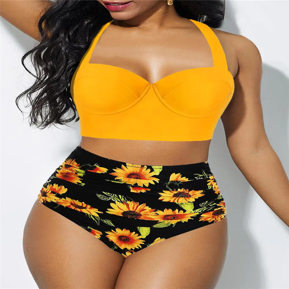 Women's High Waist Two-Piece Bikini Swimsuit