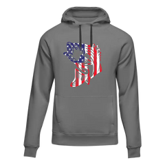 Outdoorzees Unisex American Flag Fish Hoodie