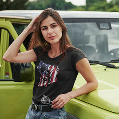 Outdoorzees Women's American Flag Fish T-Shirt