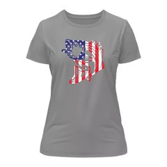 Outdoorzees Women's American Flag Fish T-Shirt