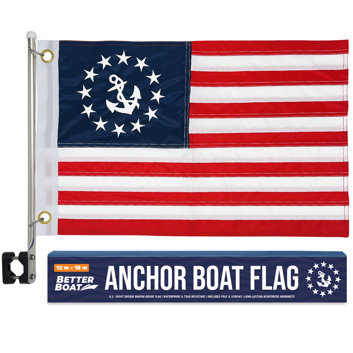 Americana Anchor Flag Boat/Yacht Ensign 12" x 18"