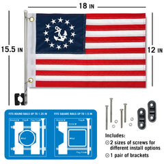 Americana Anchor Flag Boat/Yacht Ensign 12" x 18"