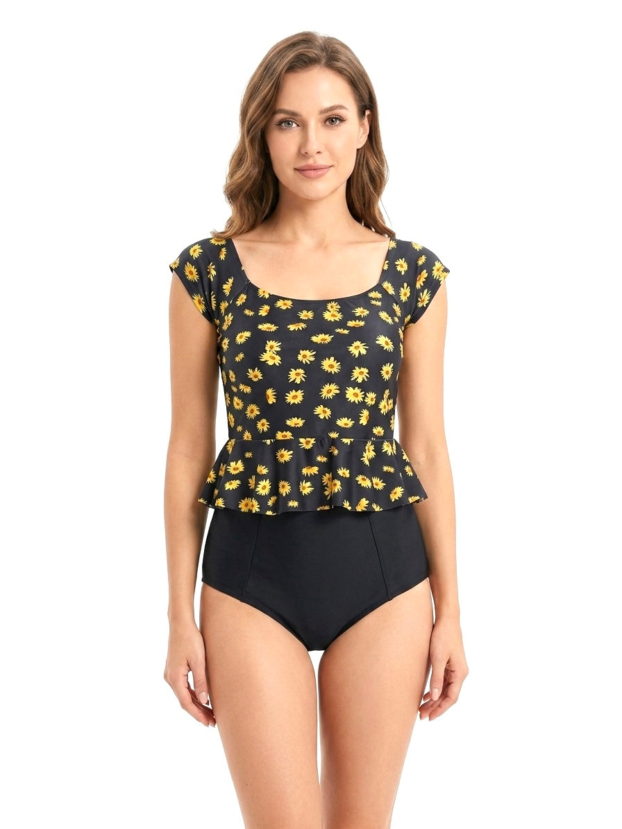 Women's Two-Piece Tankini Swimsuit - Sunflower