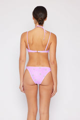 Women's Two-Piece Bikini Swimsuit - Gingham Daisy Berry
