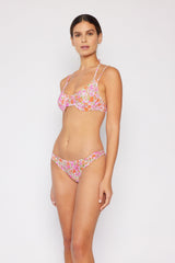 Women's Two-Piece Bikini Swimsuit - Small Flower Pink