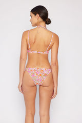 Women's Two-Piece Bikini Swimsuit - Small Flower Pink