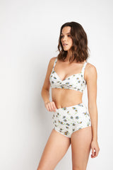 Women's High Waist Two-Piece Bikini Swimsuit - Daisy Cream