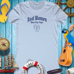 Women's 'Real Women Wear Flip-Flops' 🌴 Bella Canvas T-Shirt