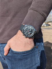 Beyond Boring Watch Company Men's Sport Chronograph - Black Dial - 100m