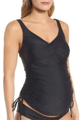Femstylo Women's Rouched Two-Piece Tankini Maternity Swimsuit
