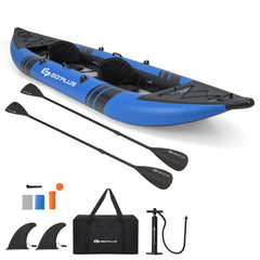 12.5 Foot Inflatable 2-Person Kayak Set with Aluminum Oars and Repair Kit