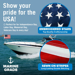Americana Boat Flag Set 12" x 18"