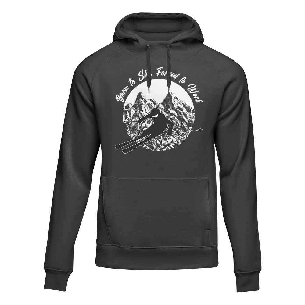 Unisex Adult's 'Born To Ski Forced To Work' Hoodie